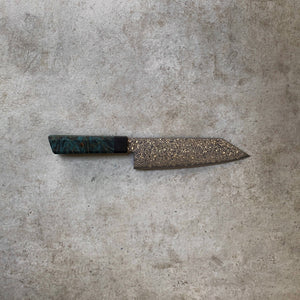 180mm Bunka. Damascus AUS10. Stabilized Maple Handle. G10 Ferrule - Nacionale Bladeworks