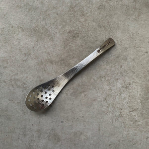 180mm Hammered Slotted Spoon. (Spherification Spoon) - Nacionale Bladeworks