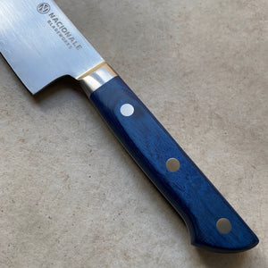 215mm Gyuto. San Mai AUS10 Stainless. Bolstered Blue Pakkawood Handle - Nacionale Bladeworks
