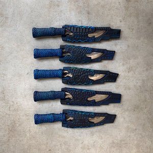 C. 125mm Mini Pinahig Utility Knife. Leaf Spring Carbon Steel. Rattan. Narra Sheath - Nacionale Bladeworks