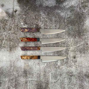 145mm Petty Knife. Stabilized Maple Burl (SOLD PER PIECE) - Nacionale Bladeworks