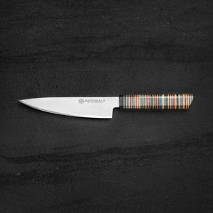 145mm San Mai Petty Knife. Skateboard Handle. Pakka Ferrule - Nacionale Bladeworks