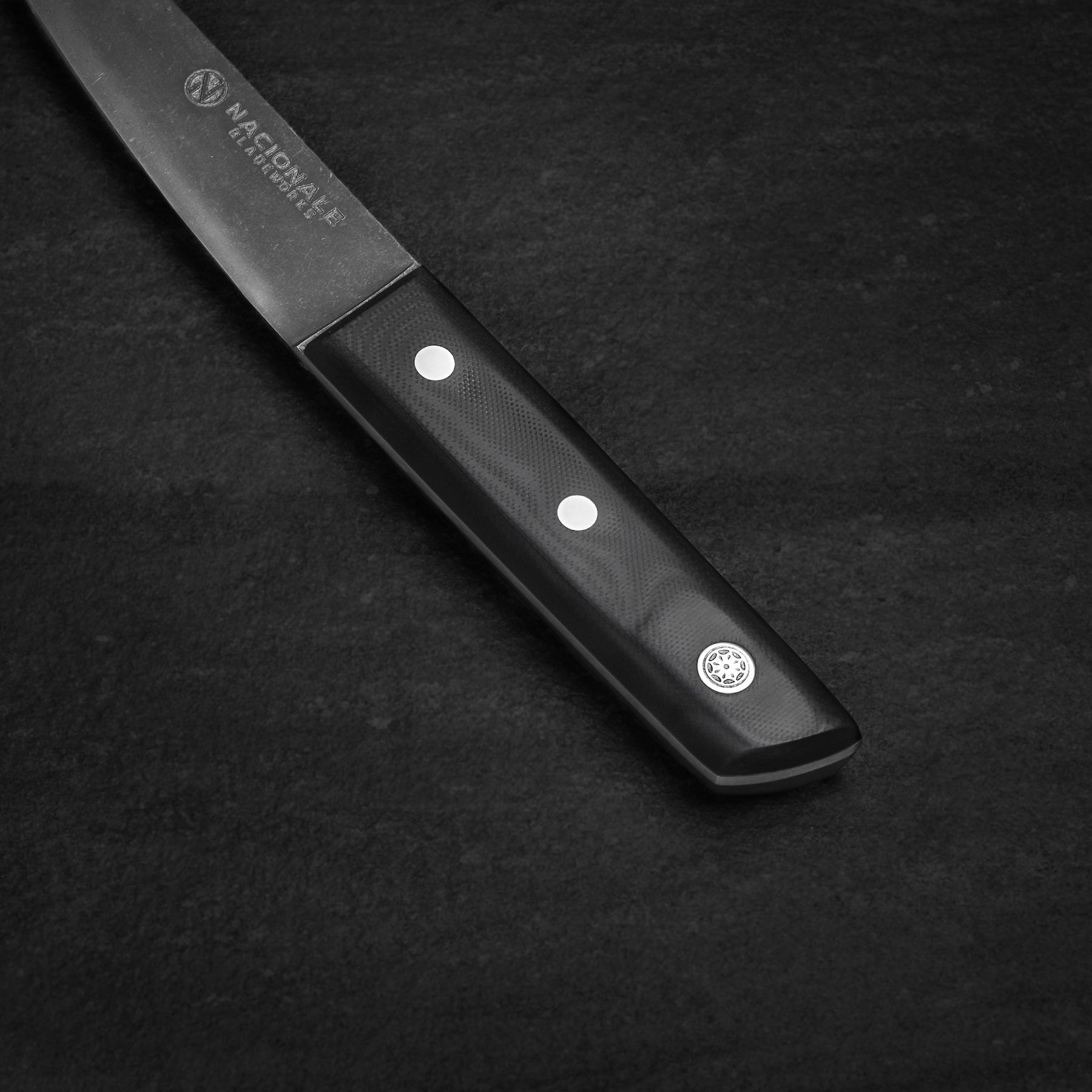B-STOCK (20% Off). 145mm Hankotsu Boning Knife. Sandvik 14c28n. Full Tang. Black G10 - Nacionale Bladeworks