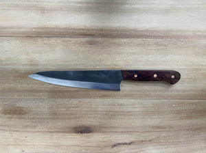 Limited Edition 215mm Western Gyuto. Stabilized Redwood Burl Handle - Nacionale Bladeworks